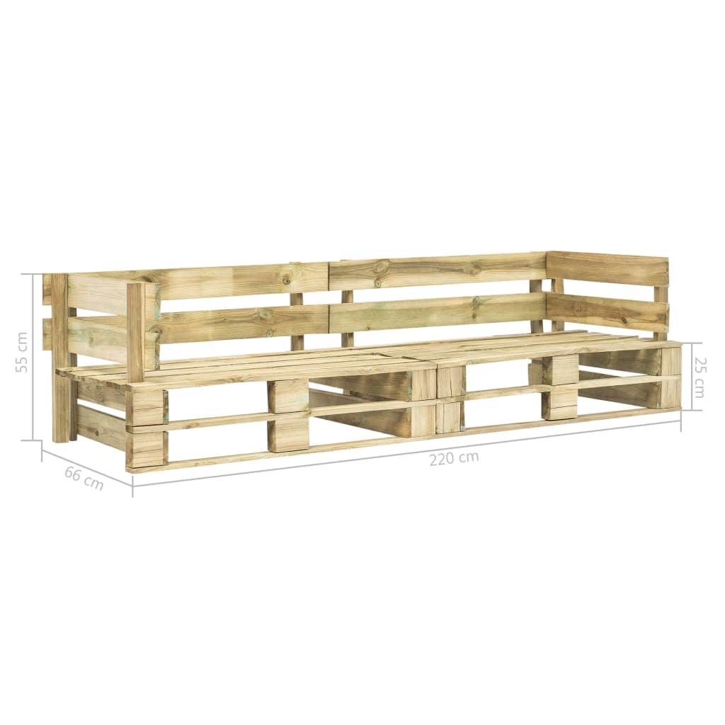 VidaXL Tuinbank 2-zits pallets FSC hout groen