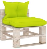 VidaXL Tuinmiddenbank met kussens pallet grenenhout