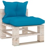 VidaXL Tuinmiddenbank met kussens pallet grenenhout