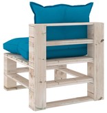 VidaXL Tuinmiddenbank met kussens pallet grenenhout