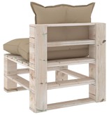 VidaXL Tuinmiddenbank met kussens pallet grenenhout