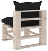 VidaXL Tuinmiddenbank met kussens pallet grenenhout