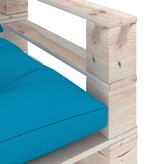 vidaXL Tuinbank met blauwe kussens pallet grenenhout