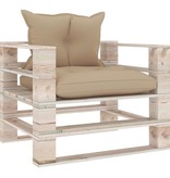 VidaXL Tuinbank met beige kussens pallet grenenhout