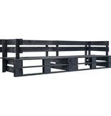VidaXL 2-delige Bankenset pallet met grijze kussens grenenhout