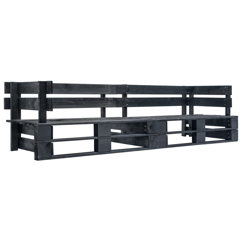 VidaXL 2-delige Bankenset pallet met grijze kussens grenenhout
