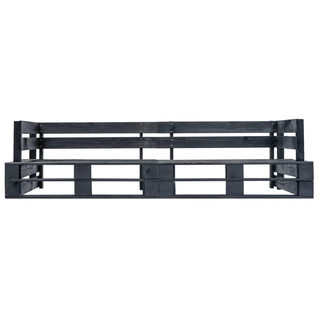 VidaXL 2-delige Bankenset pallet met grijze kussens grenenhout
