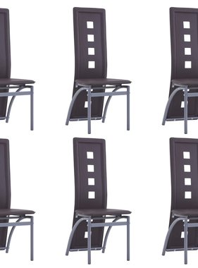 VidaXL Eetkamerstoelen 6 st kunstleer bruin