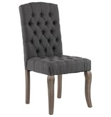 VidaXL Eetkamerstoelen 2 st linnen-look stof grijs