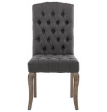 VidaXL Eetkamerstoelen 2 st linnen-look stof grijs
