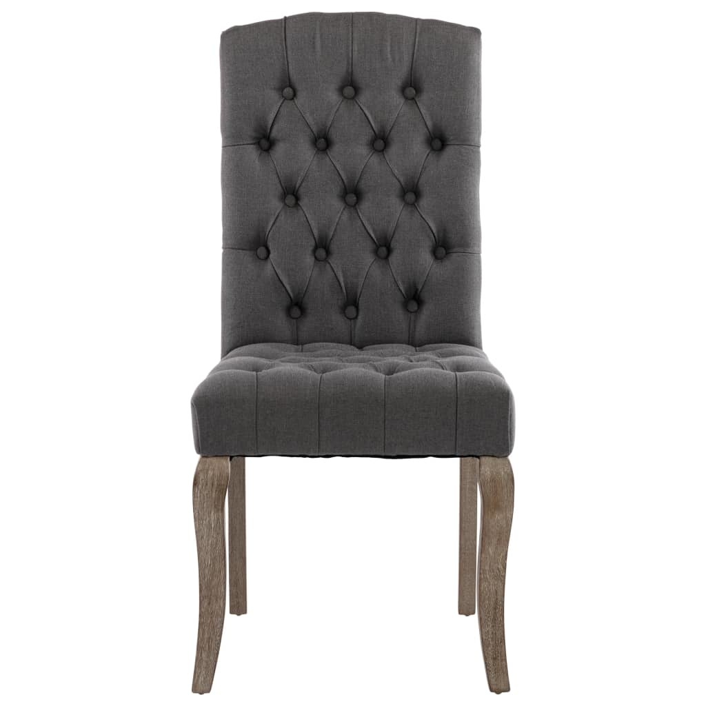 VidaXL Eetkamerstoelen 2 st linnen-look stof grijs