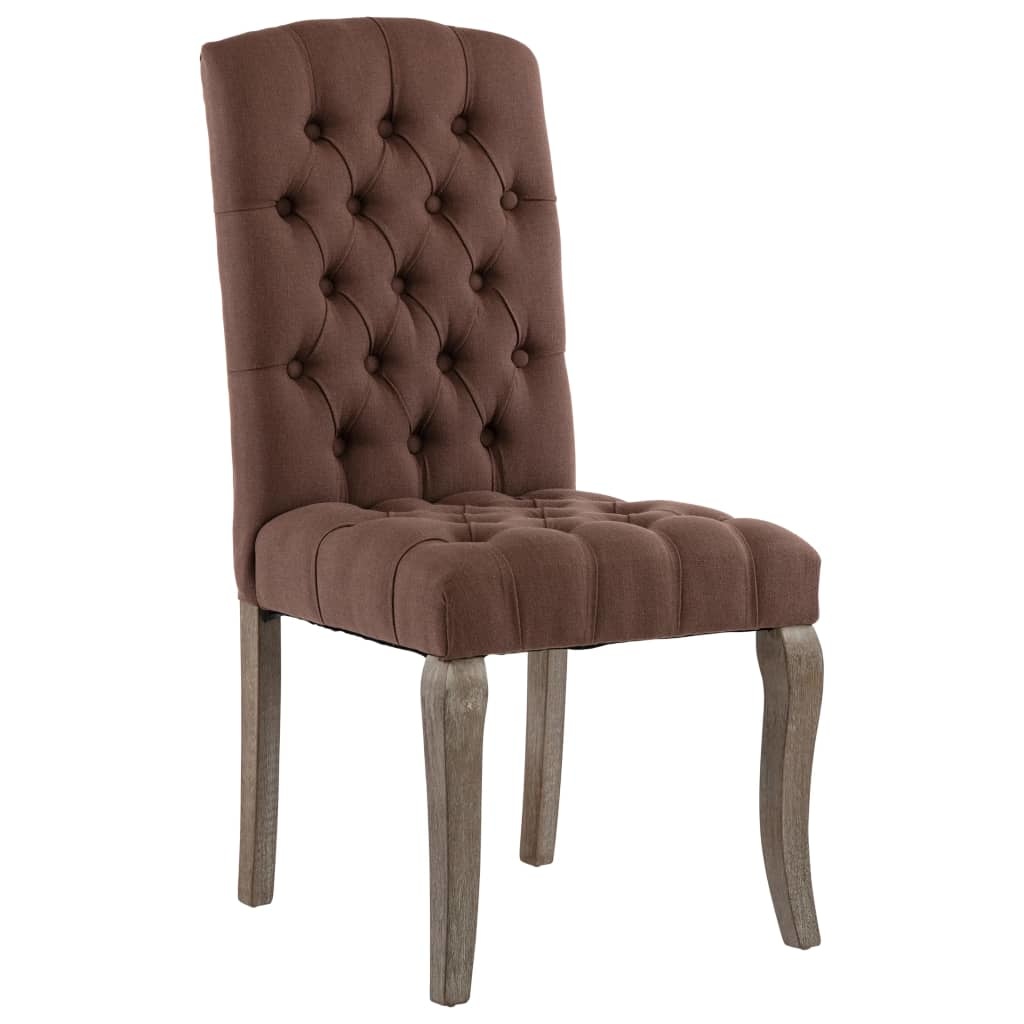 VidaXL Eetkamerstoelen 2 st linnen-look stof bruin