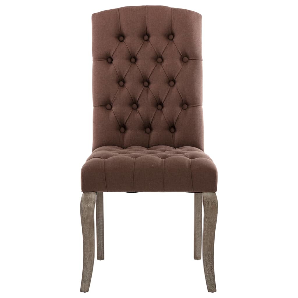 VidaXL Eetkamerstoelen 2 st linnen-look stof bruin
