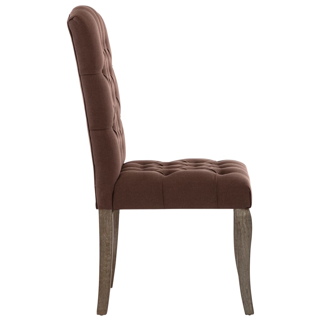 VidaXL Eetkamerstoelen 2 st linnen-look stof bruin