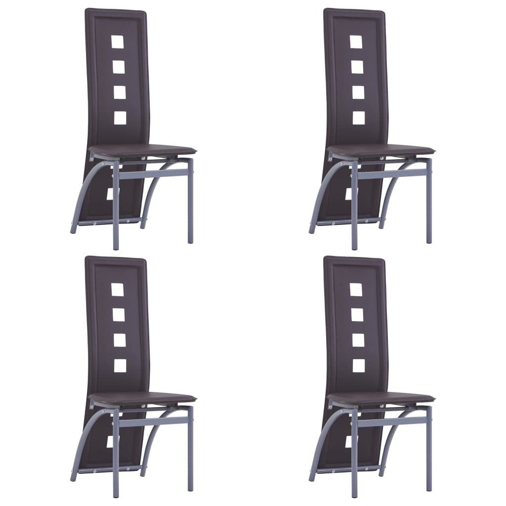 VidaXL Eetkamerstoelen 4 st kunstleer bruin