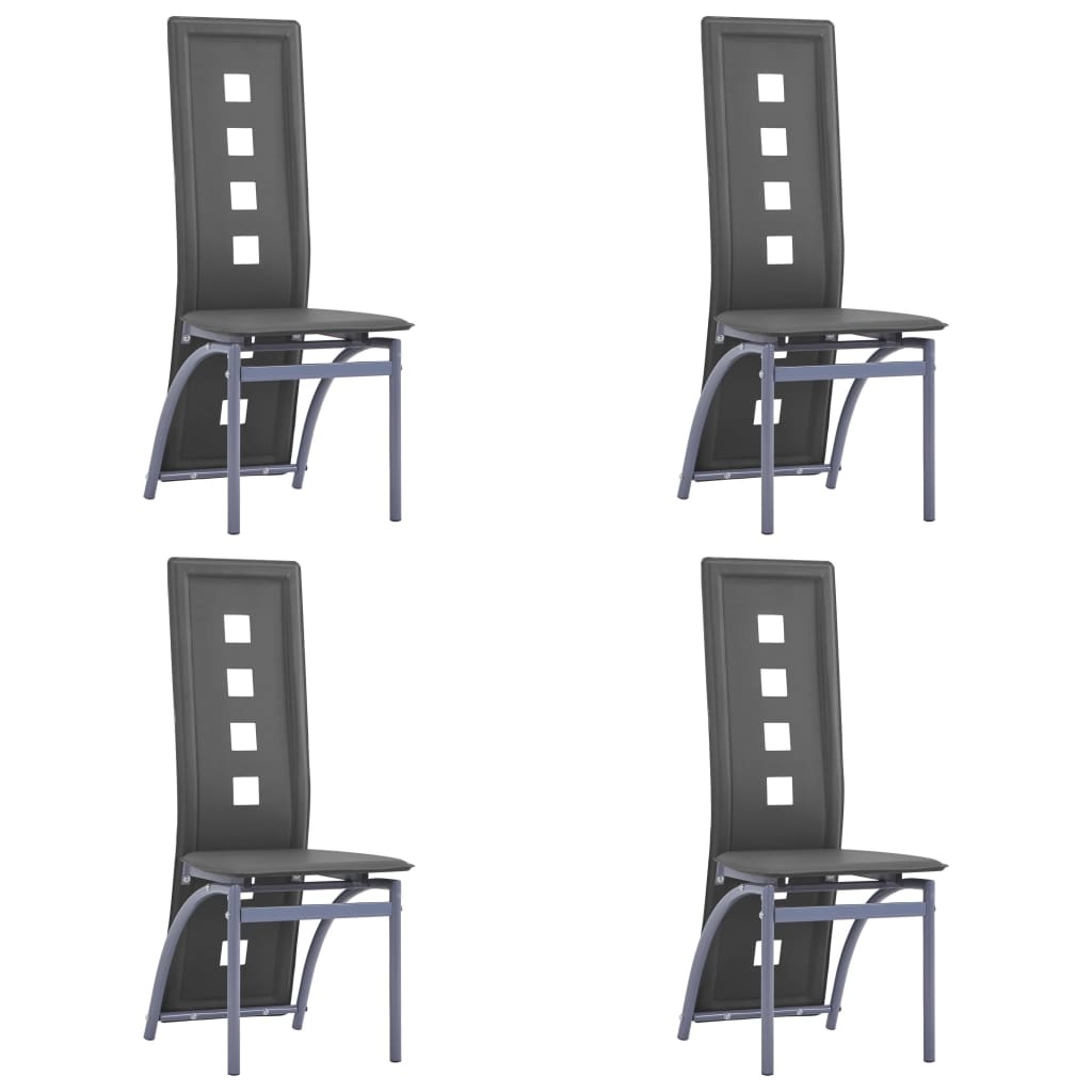 VidaXL Eetkamerstoelen 4 st kunstleer grijs