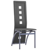 VidaXL Eetkamerstoelen 4 st kunstleer grijs