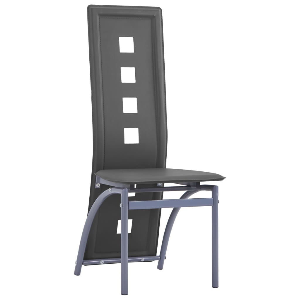 VidaXL Eetkamerstoelen 4 st kunstleer grijs