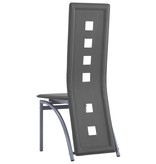VidaXL Eetkamerstoelen 4 st kunstleer grijs