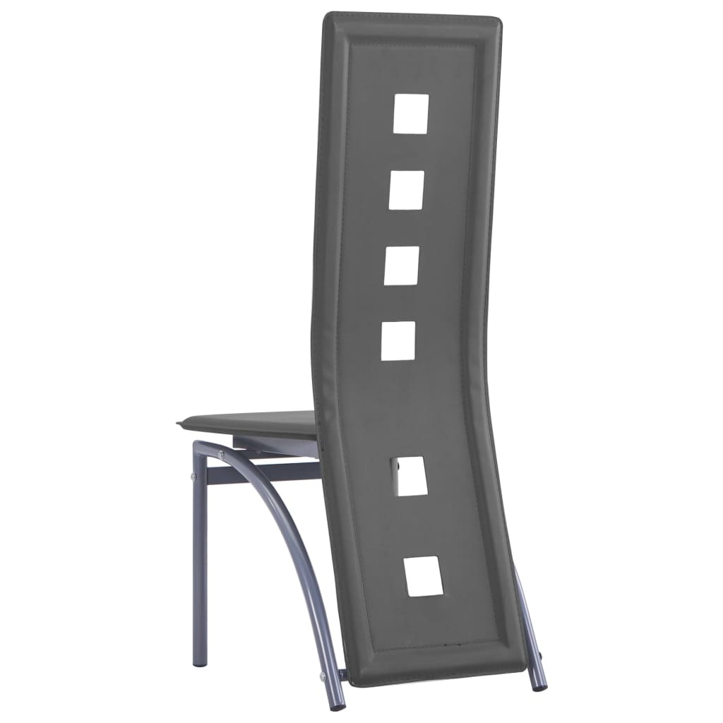 VidaXL Eetkamerstoelen 4 st kunstleer grijs