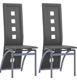 VidaXL Eetkamerstoelen 2 st kunstleer grijs