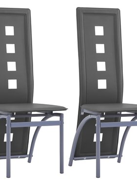 VidaXL Eetkamerstoelen 2 st kunstleer grijs