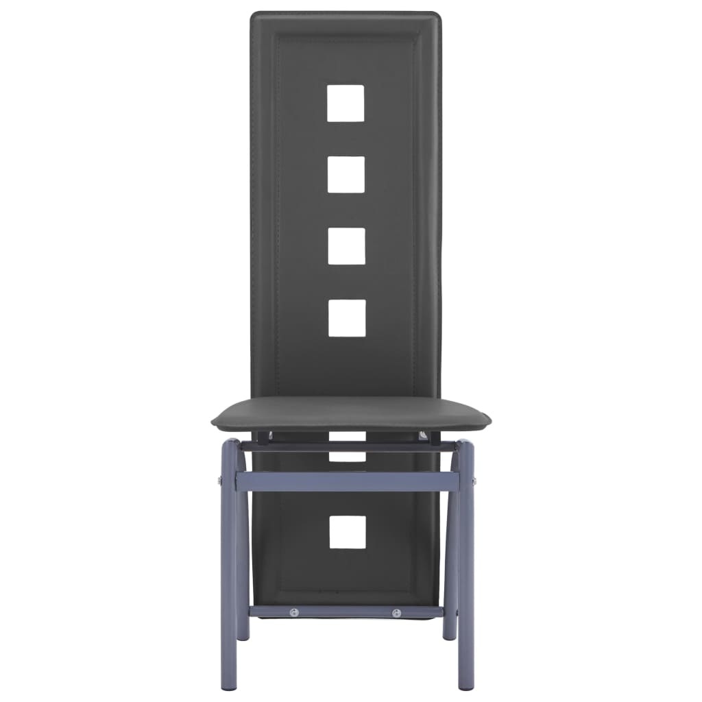 VidaXL Eetkamerstoelen 2 st kunstleer grijs