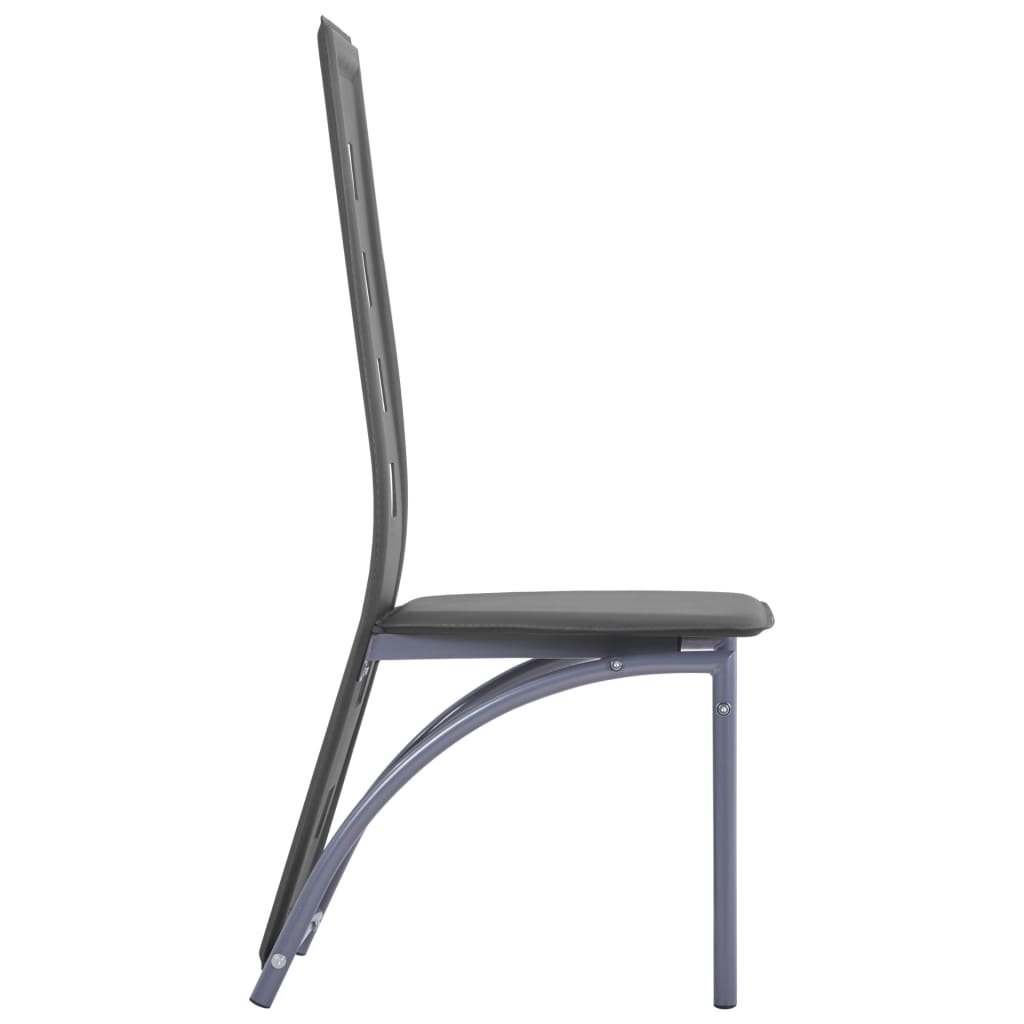 VidaXL Eetkamerstoelen 2 st kunstleer grijs