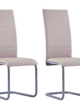 VidaXL Eetkamerstoelen 2 st kunstleer cappuccino