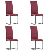 VidaXL Eetkamerstoelen 4 st kunstleer rood