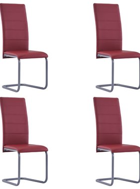 vidaXL Eetkamerstoelen 4 st kunstleer rood