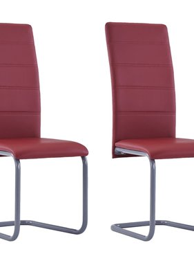 vidaXL Eetkamerstoelen 2 st kunstleer rood