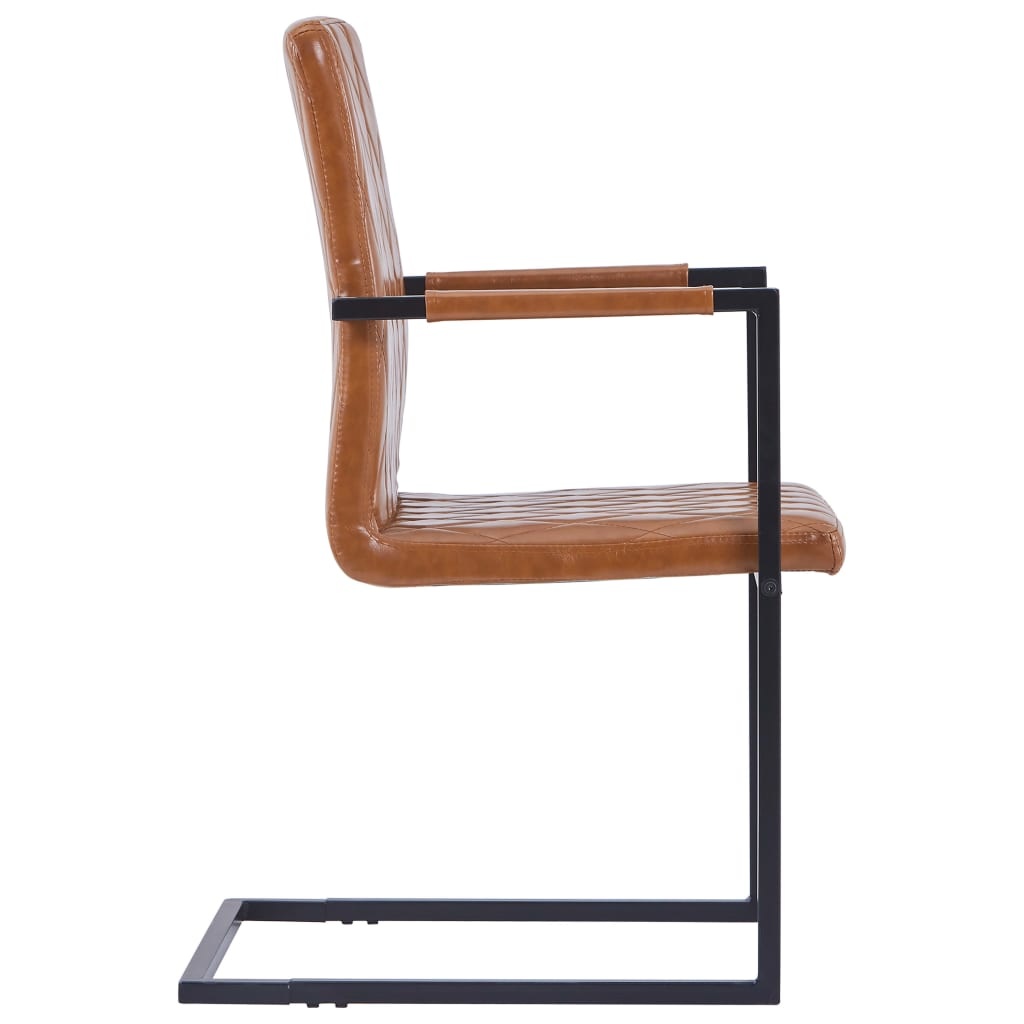 VidaXL Eetkamerstoelen 2 st kunstleer glanzend bruin