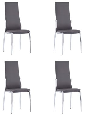 VidaXL Eetkamerstoelen 4 st kunstleer grijs