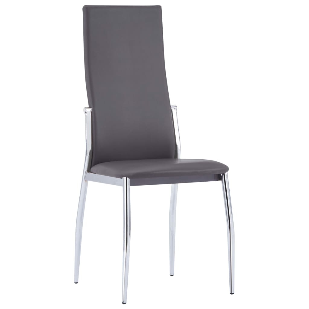 VidaXL Eetkamerstoelen 4 st kunstleer grijs