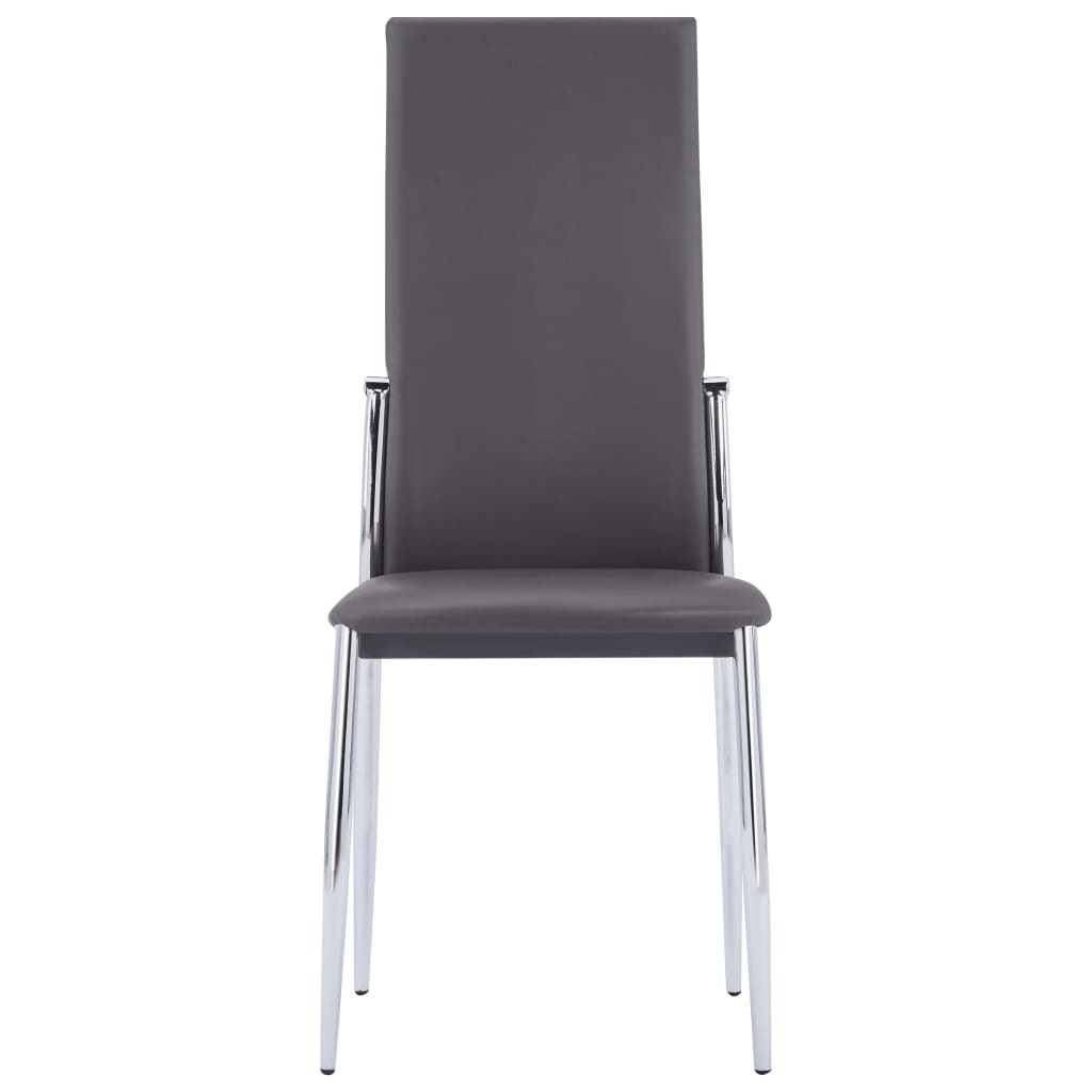 VidaXL Eetkamerstoelen 4 st kunstleer grijs