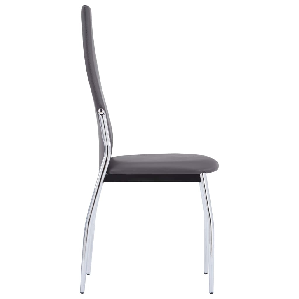 VidaXL Eetkamerstoelen 4 st kunstleer grijs