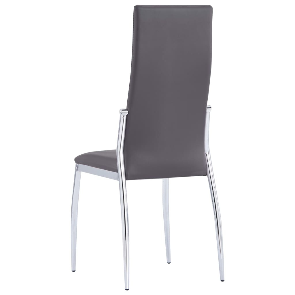 VidaXL Eetkamerstoelen 4 st kunstleer grijs