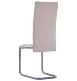 VidaXL Eetkamerstoelen 6 st kunstleer cappuccino