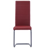 vidaXL Eetkamerstoelen 6 st kunstleer rood