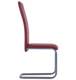 vidaXL Eetkamerstoelen 6 st kunstleer rood