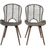 VidaXL Eetkamerstoelen 6 st natuurlijk rattan bruin