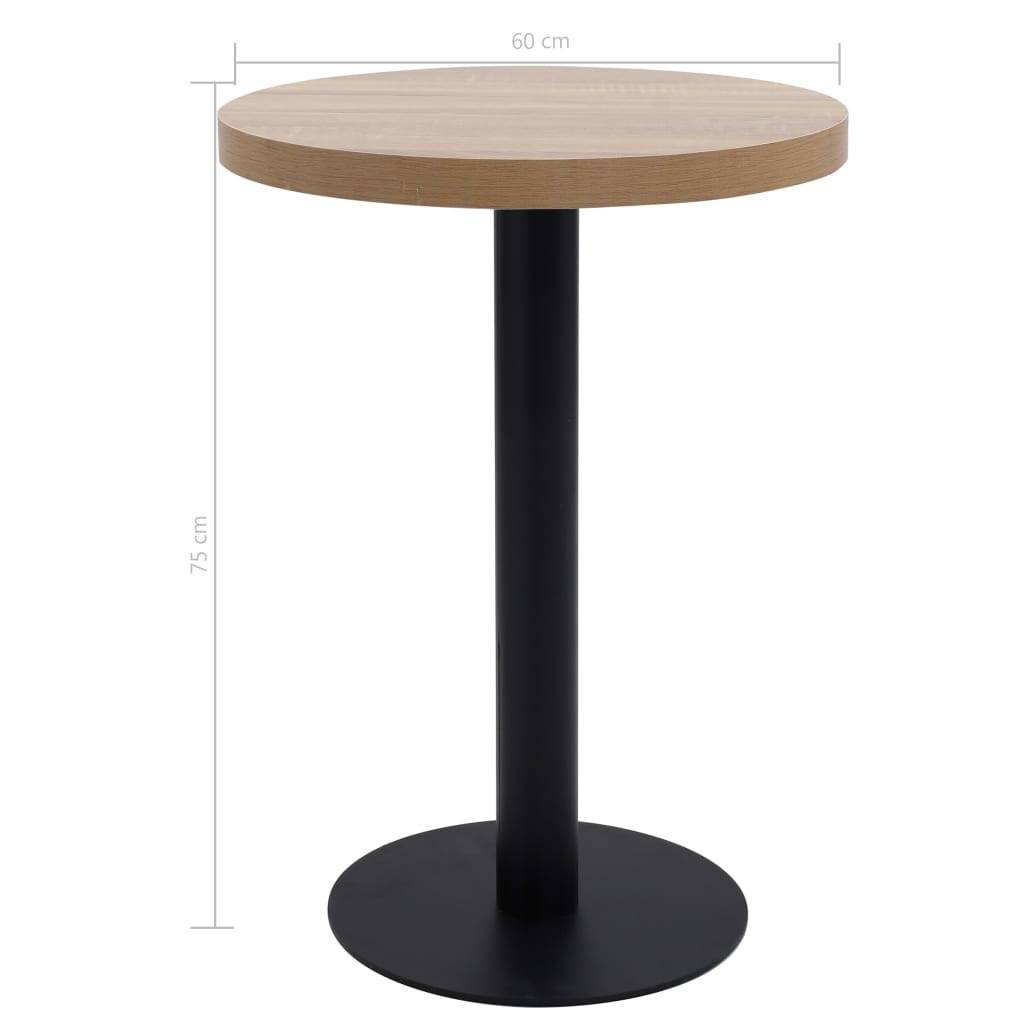 vidaXL Bistrotafel 60 cm MDF lichtbruin