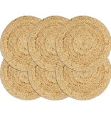 vidaXL Placemats 6 st rond 38 cm jute natuurlijk