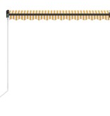 VidaXL Luifel handmatig uittrekbaar met LED 300x250 cm geel en wit