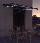 VidaXL Luifel met windsensor en LED 450x300 cm blauw en wit