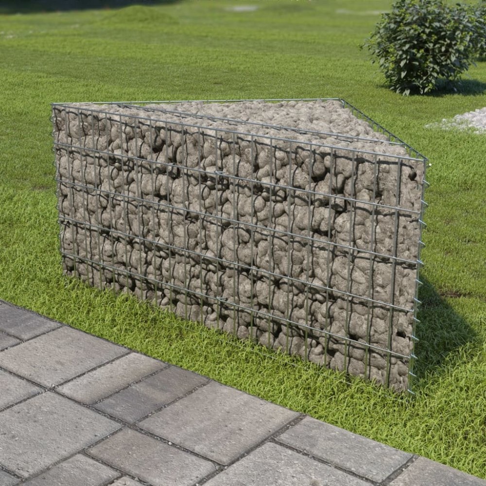 vidaXL Gabion plantenbak verhoogd 75x75x50 cm gegalvaniseerd staal