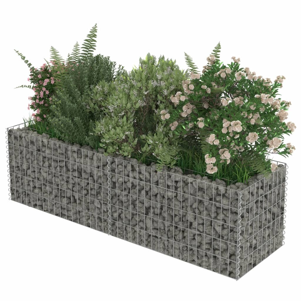 vidaXL Gabion plantenbak verhoogd 180x50x50 cm gegalvaniseerd staal