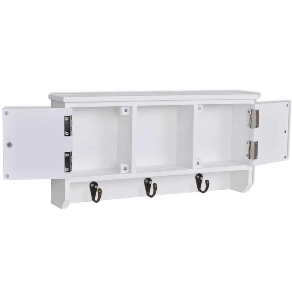 VidaXL Wandkastje voor sleutels en sieraden met deurtjes en haken