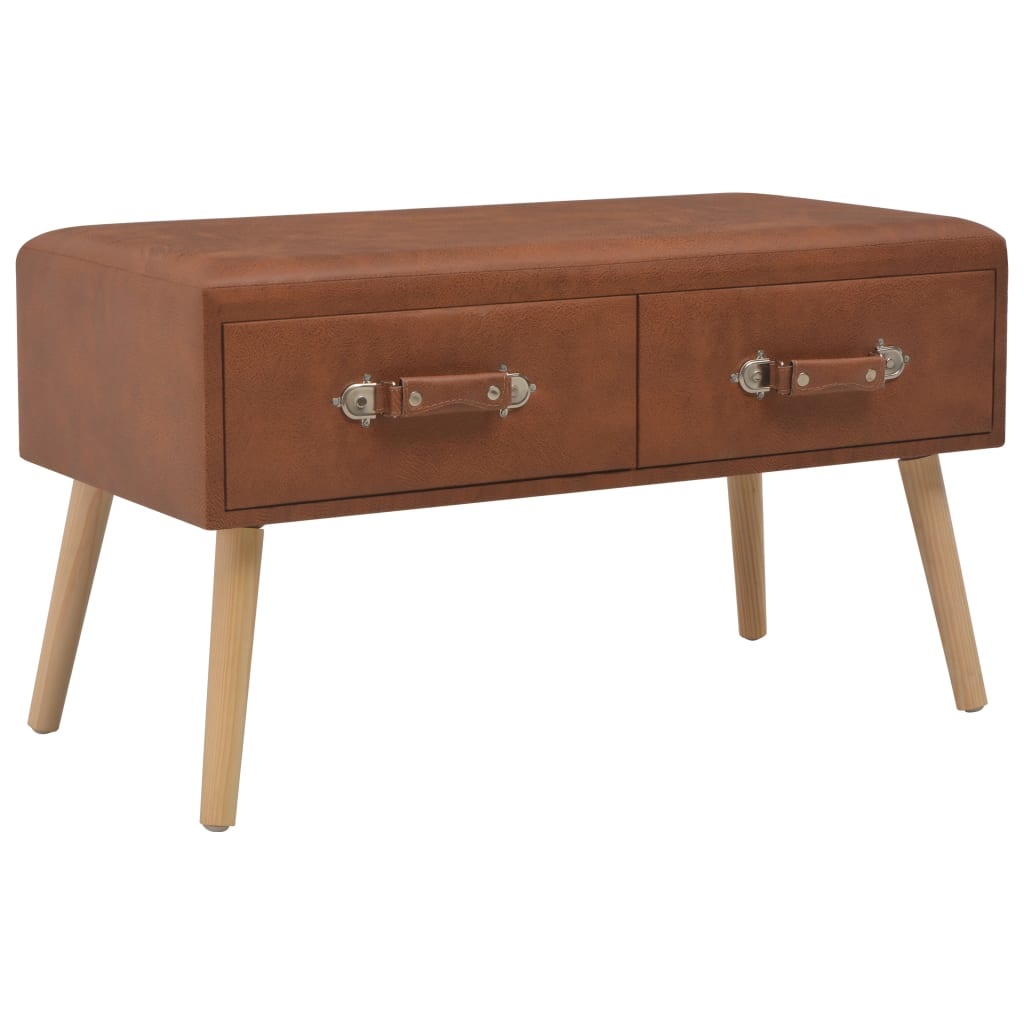 VidaXL Salontafel 80x40x46 cm kunstleer bruin